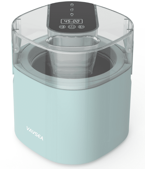 VAVSEA 1.6QT Ice Cream Maker, Double-Insulated Freezer Bowl Sobert Maker with LED Digital Display & Timer, Green