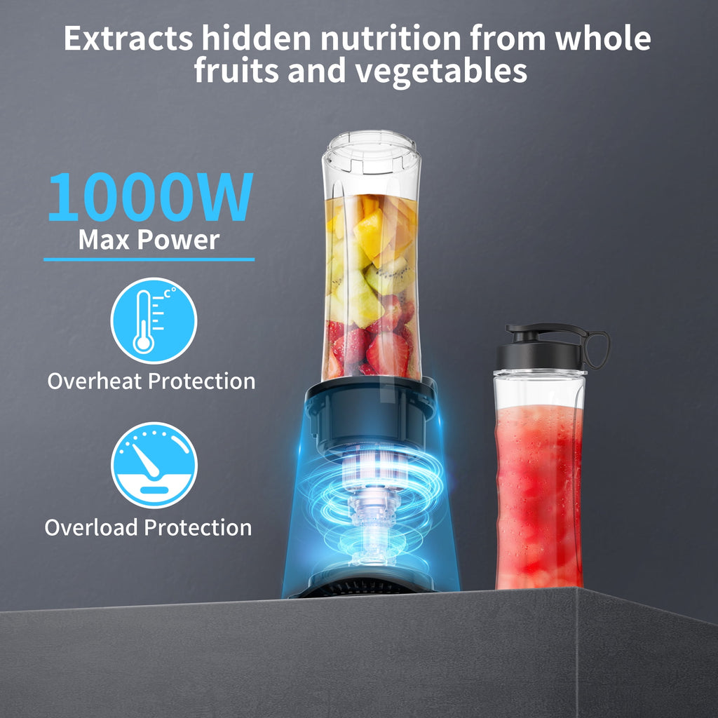 VAVSEA 3-in-1 Smoothie Blender, 1000W Blenders and Grinder Combo for Kitchen with 2 Speeds & Pulse, BPA-Free