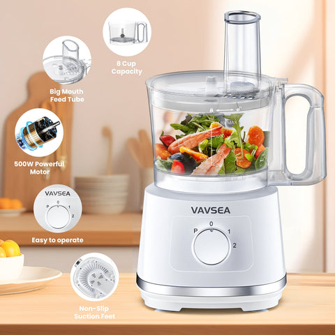 VAVSEA 12 Cup Food Processor and Vegetable Chopper for Dicing, Slicing, Shredding, and Mincing, New Food Chopper for Vegetables, Meat, Grains, Nuts